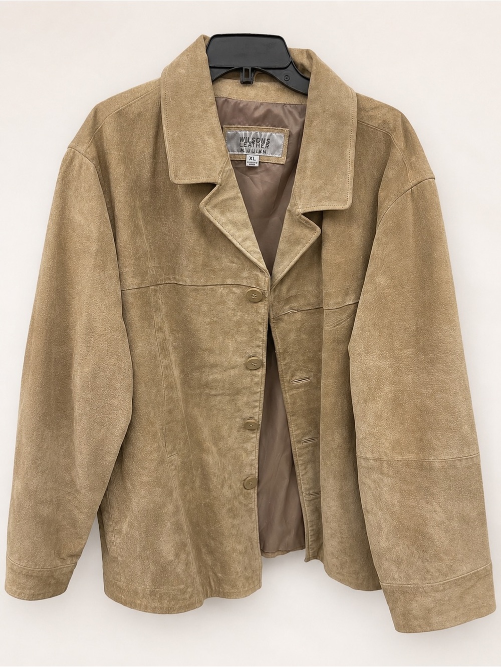 Wilsons Leather M Julian’s Sand Suede Button-Front Jacket